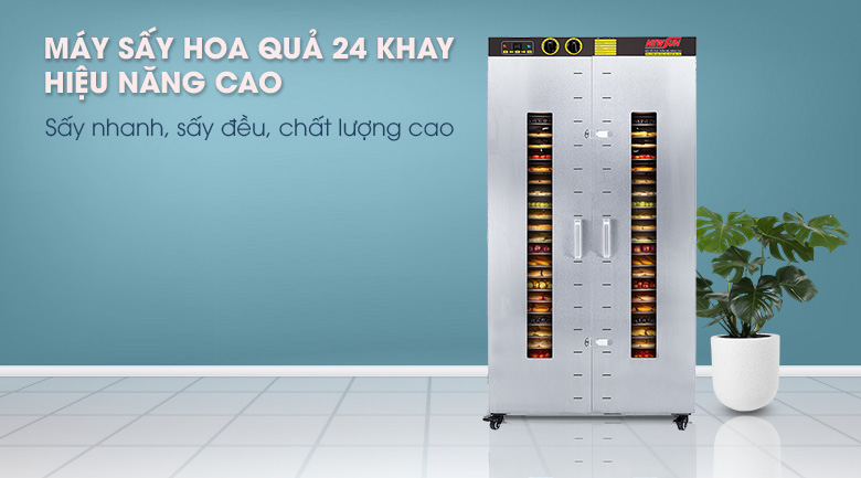 Máy sấy hoa quả hiệu năng cao 24 khay sấy nhanh, sấy đều