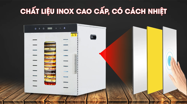 Chất liệu của máy làm từ inox cao cấp, có cách nhiệt