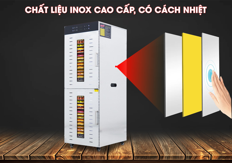 Chất liệu inox cao cấp, có lớp cách nhiệt hạn chế thất thoát nhiệt