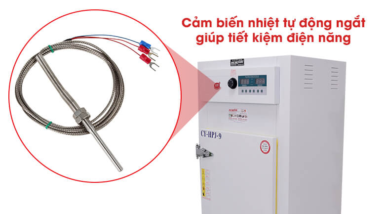 Cảm biến nhiệt thông minh giúp duy trì mức nhiệt ổn định trong suốt quá trình sấy