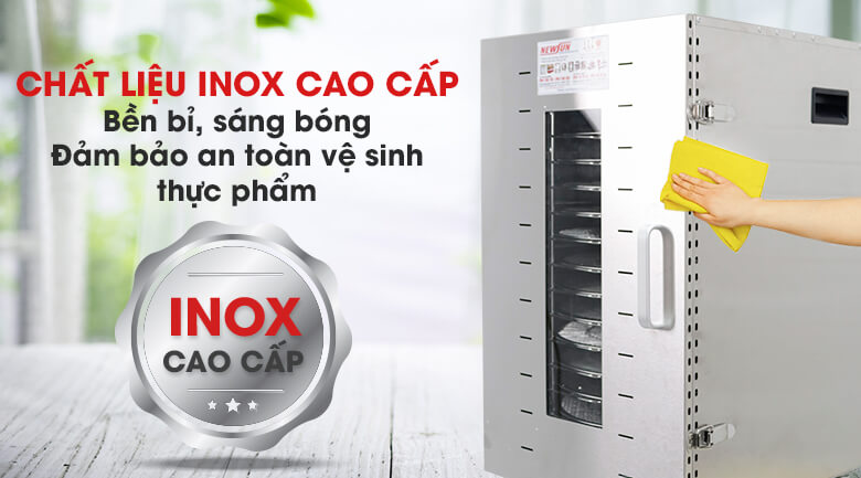 Sử dụng chất liệu inox cao cấp, bền bỉ, an toàn vệ sinh