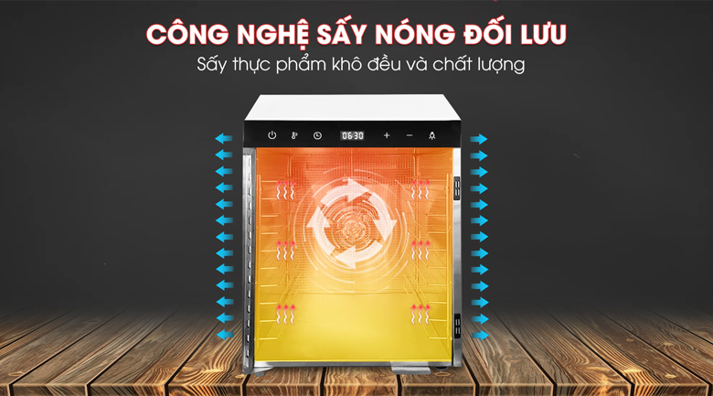 Công nghệ sấy nóng đối lưu giúp thực phẩm nhanh chóng khô, chất lượng