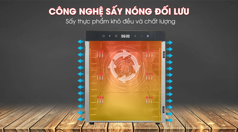 Công nghệ sấy nóng đối lưu tiên tiến, sấy thực phẩm khô nhanh, chất lượng đồng đều