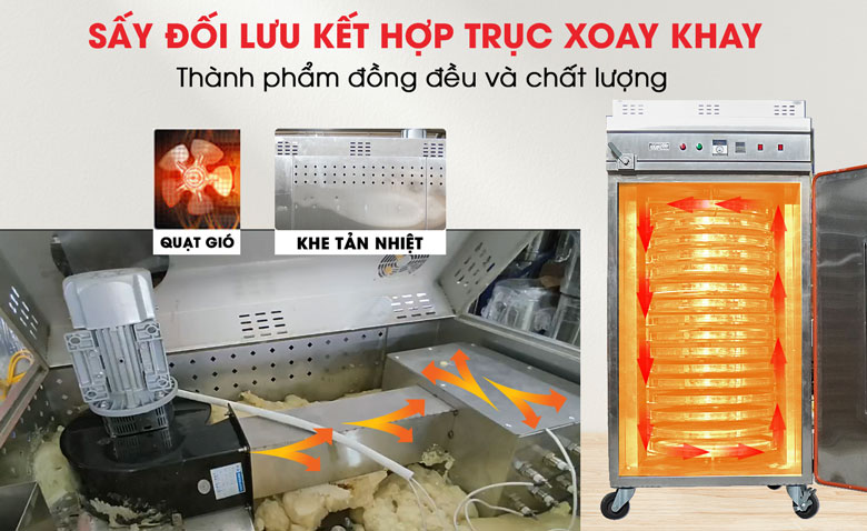 Sử dụng khay xoay giúp thành phẩm chín đồng đều hơn