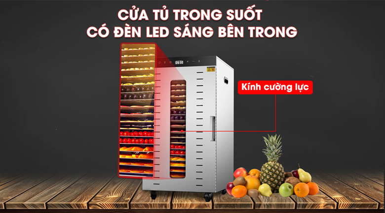 Cánh cửa tủ trong suốt có đèn led sáng bên trong