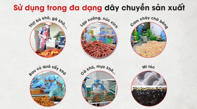 Ứng dụng đa dạng của tủ sấy lạp xưởng 16 khay NEWSUN