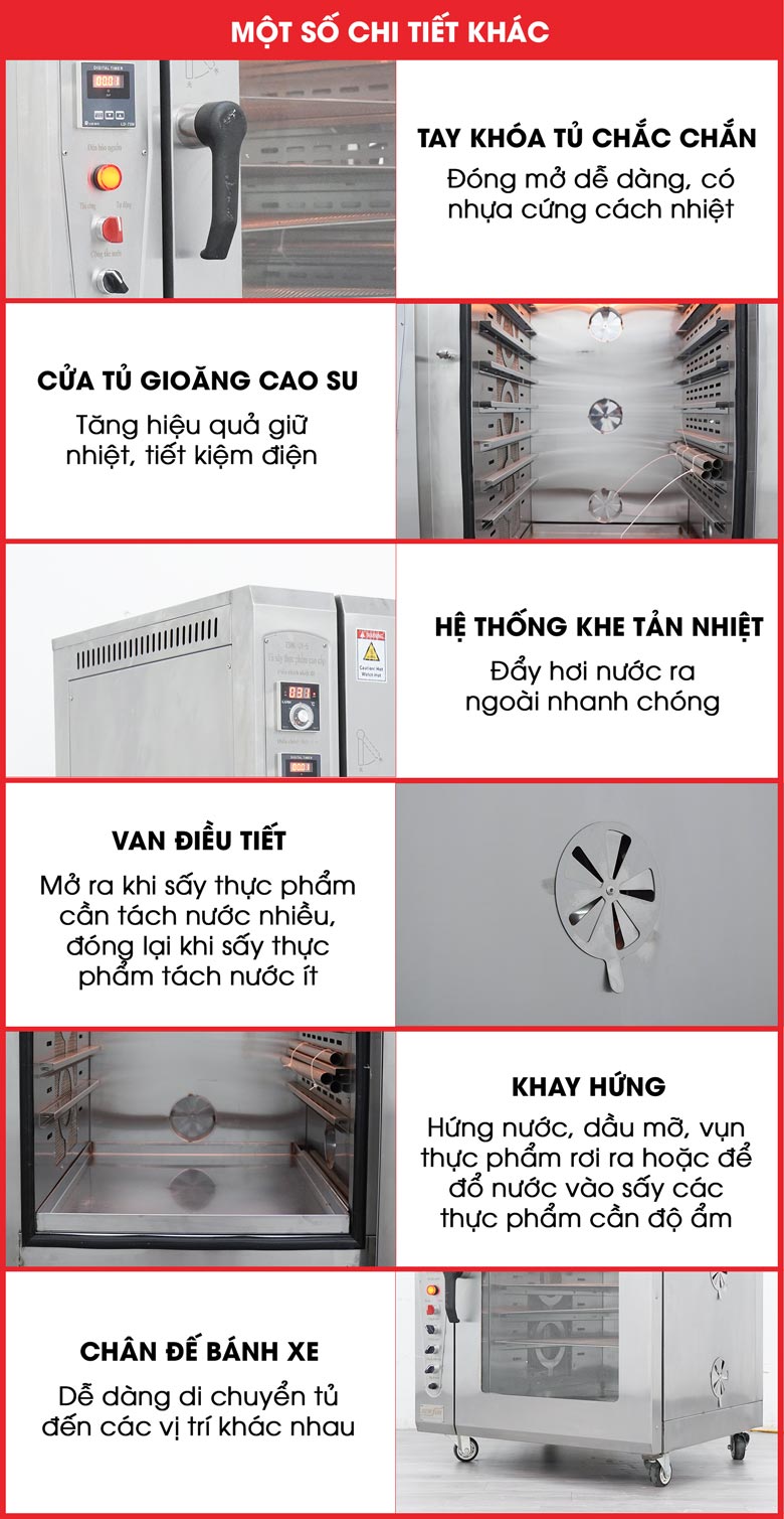 Một số tiện ích khác của máy sấy thực phẩm cao cấp CY-5