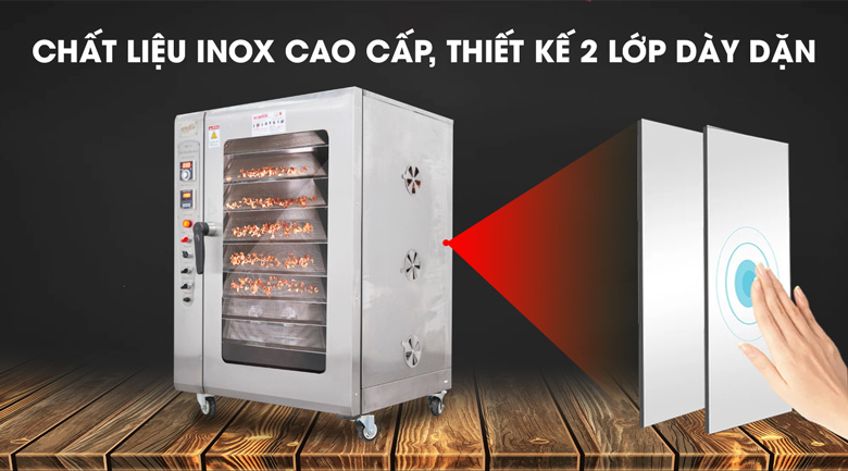 Chất liệu inox cao cấp, thành tủ 2 lớp dày dặn