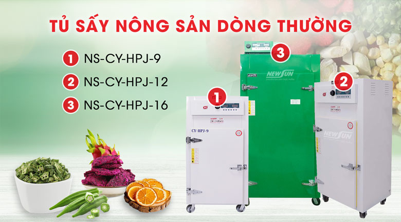 Tủ sấy nông sản với khay phẳng