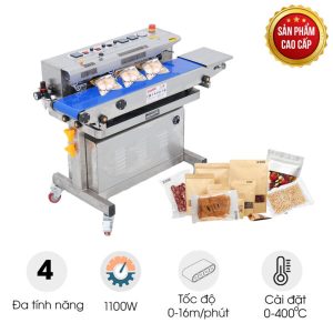 Máy ép miệng túi đa năng Kunba FRQM1070 (Thổi khí, ép chân không, in date)