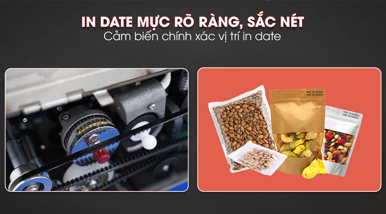 Mối in date rõ ràng, chính xác vị trí cài đặt 