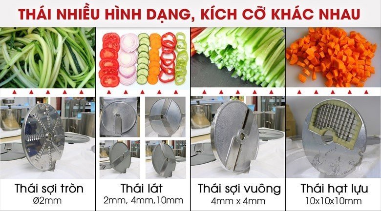 Bộ lưỡi dao 6 lưỡi dao, thái cắt đa dạng