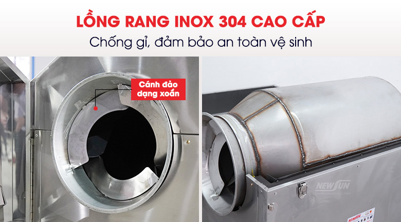 Lồng rang chất liệu inox 304 cao cấp 