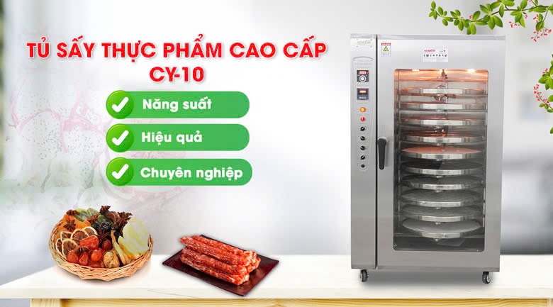 Review TOP 5 máy sấy tôm nõn giá tốt, được yêu thích hiện nay Máy sấy tôm nõn CY-10 dạng xoay