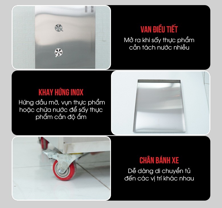 Chi tiết máy sấy thực phẩm 12 khay xoay CY-12 cao cấp Chi tiết máy sấy thực phẩm 12 khay xoay CY-12 cao cấp